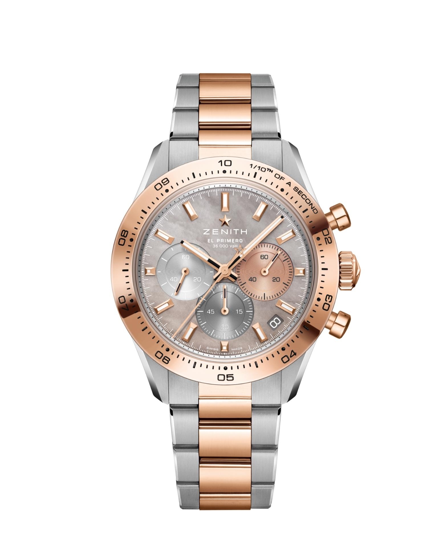 Zenith 51.3102.3600/01.M3100 : Chronomaster Sport Stainless Steel - Rose Gold / MOP / Bracelet