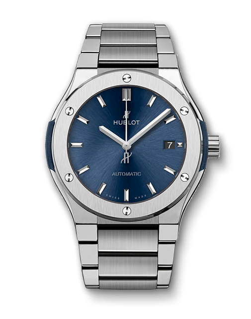 Hublot 510.NX.7170.NX : Classic Fusion 45 Titanium / Blue / Bracelet