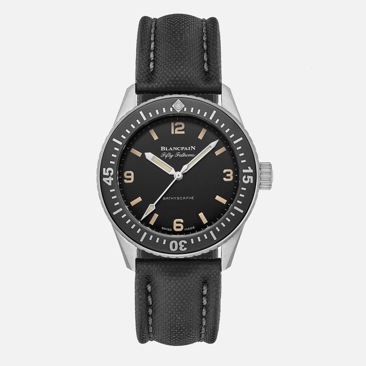 Blancpain 5100-1130-B52A : Fifty Fathoms Bathyscaphe Stainless Steel / Hodinkee / Black Canvas