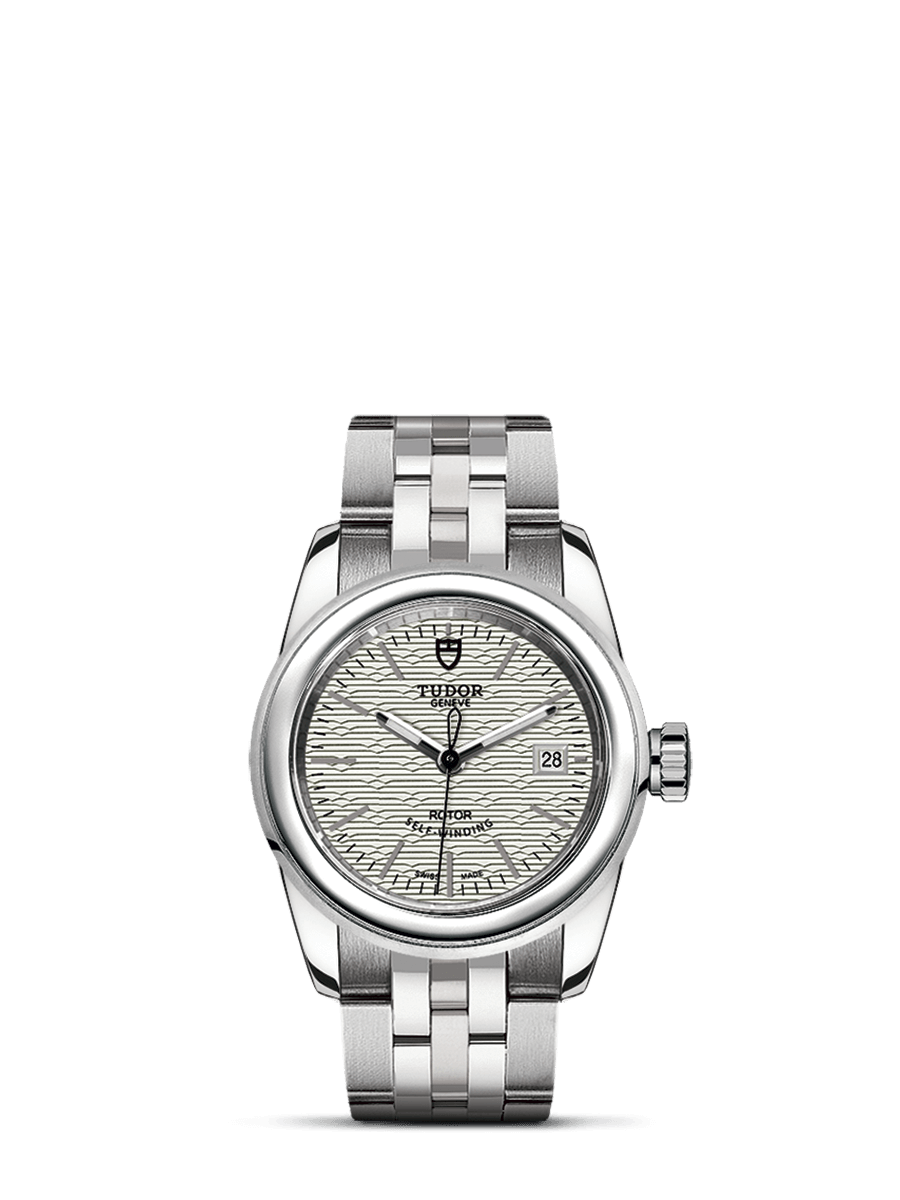 Tudor 51000-0005 : Glamour Date 26 Stainless Steel / Jacquard Silver / Bracelet