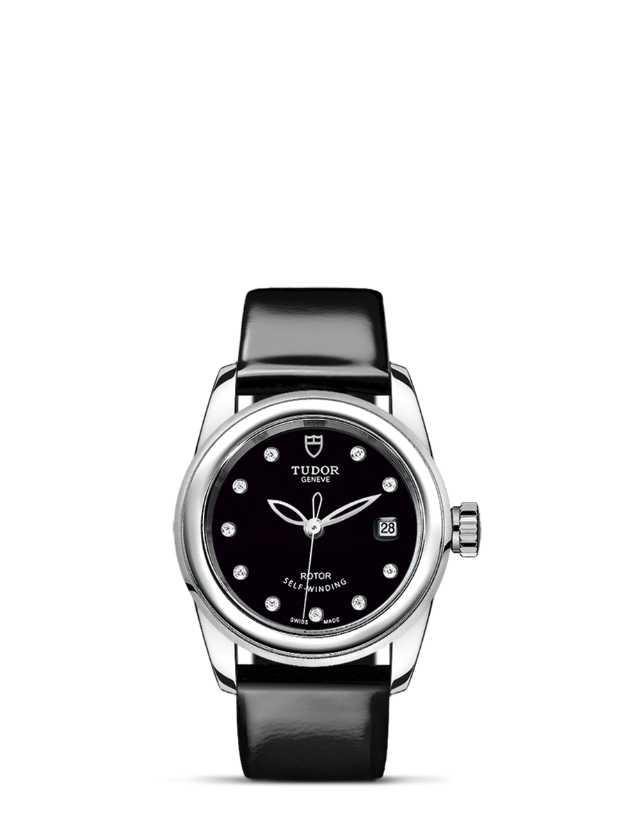 Tudor 51000-0026 : Glamour Date 26 Stainless Steel / Black-Diamond / Strap