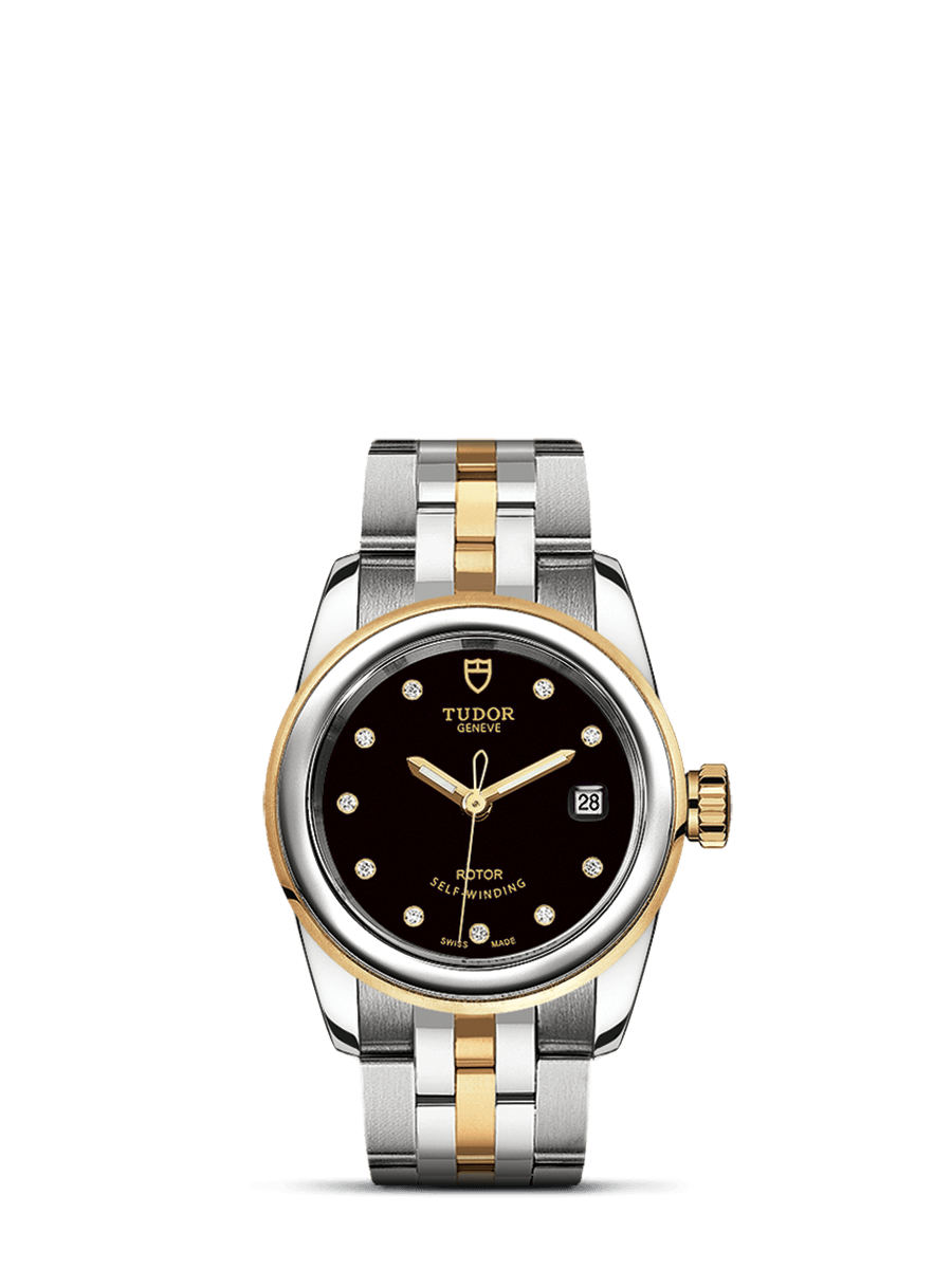 Tudor 51003-0007 : Glamour Date 26 Stainless Steel / Yellow Gold / Black-Diamond / Bracelet