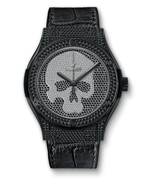 Hublot 511.ND.9100.LR.1700.SKULL : Classic Fusion 45 Skull Black Full Pavé
