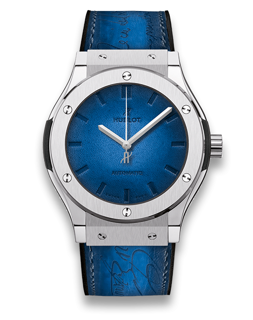 Hublot 511.NX.050B.VR.BER16 : Classic Fusion 45 Berluti Scritto Titanium / Blue