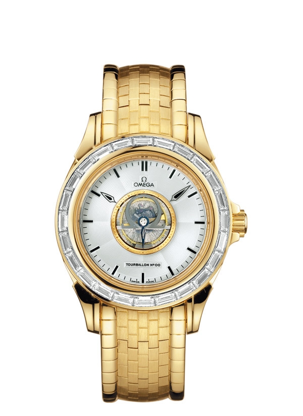 Omega 5114.30.00 : De Ville Tourbillon Yellow Gold / Baguette / Bracelet