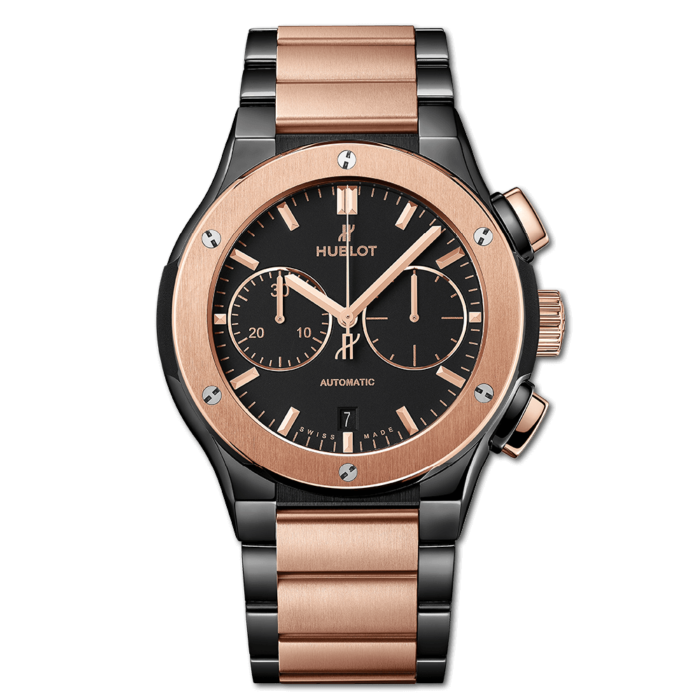 Hublot 520.CO.1180.CO : Classic Fusion 45 Chronograph Ceramic - King Gold / Black / Bracelet
