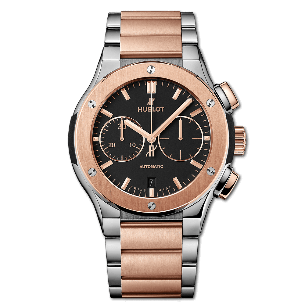 Hublot 520.NO.1180.NO : Classic Fusion 45 Chronograph Titanium - King Gold / Black / Bracelet
