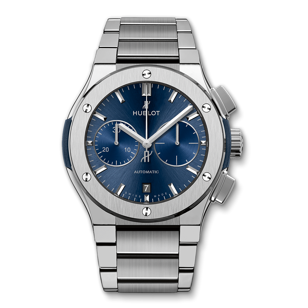 Hublot 520.NX.7170.NX : Classic Fusion 45 Chronograph Titanium / Blue / Bracelet