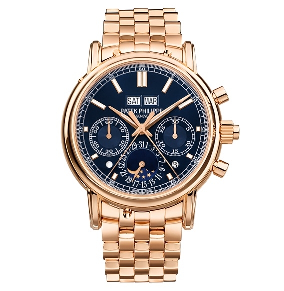 Patek Philippe 5204/1R-010 : Perpetual Calendar Split-Seconds Chronograph 5204 Rose Gold / Blue / Bracelet