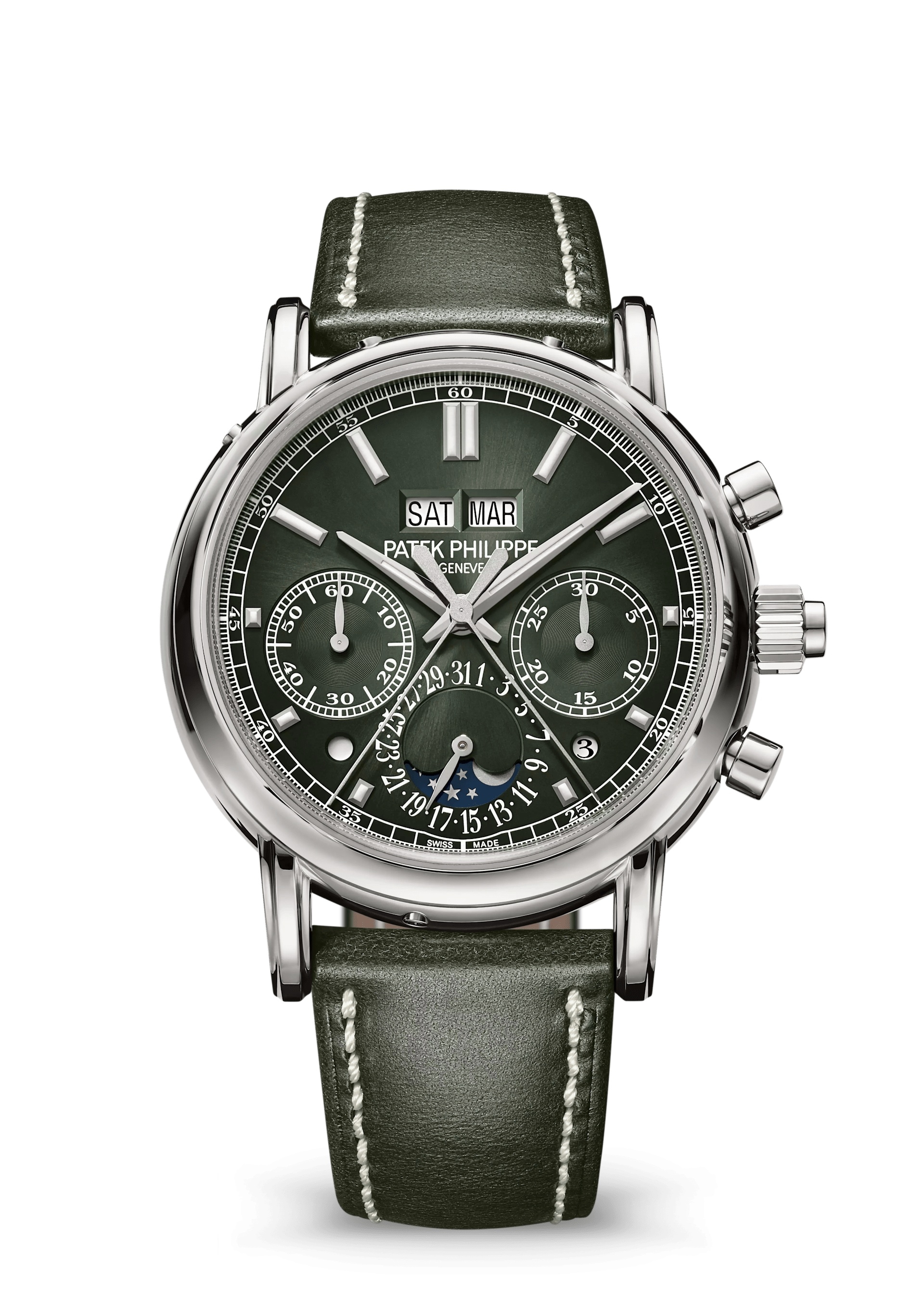 Patek Philippe 5204G-001 : Perpetual Calendar Split-Seconds Chronograph 5204 White Gold / Olive