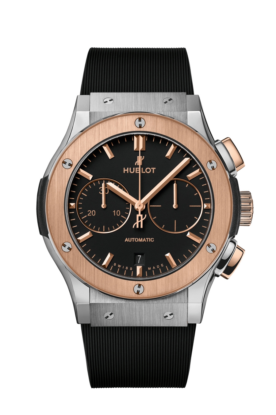 Hublot 521.NO.1181.RX : Classic Fusion 45 Chronograph Titanium - King Gold / Black / Rubber