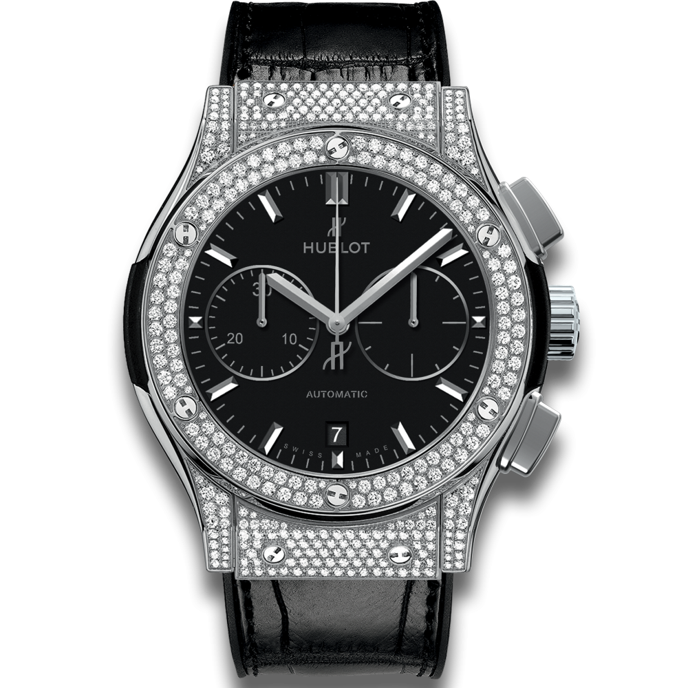 Hublot 521.NX.1171.LR.1704 : Classic Fusion 45 Chronograph Titanium / Pavé