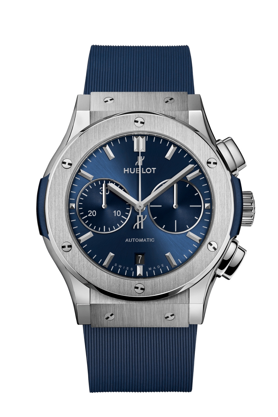 Hublot 521.NX.7170.RX : Classic Fusion 45 Chronograph Titanium / Blue / Rubber