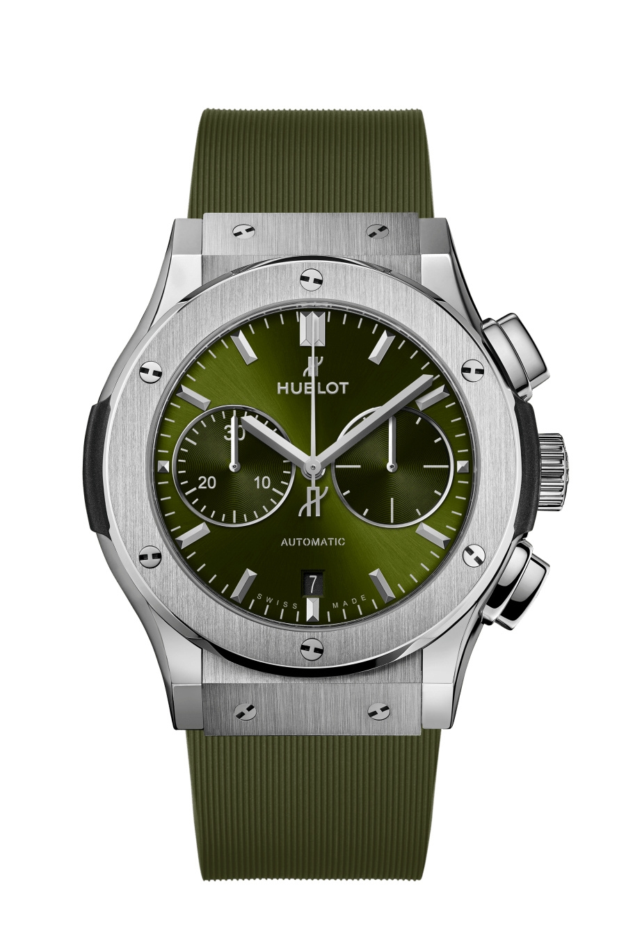 Hublot 521.NX.8970.RX : Classic Fusion 45 Chronograph Titanium / Green / Rubber