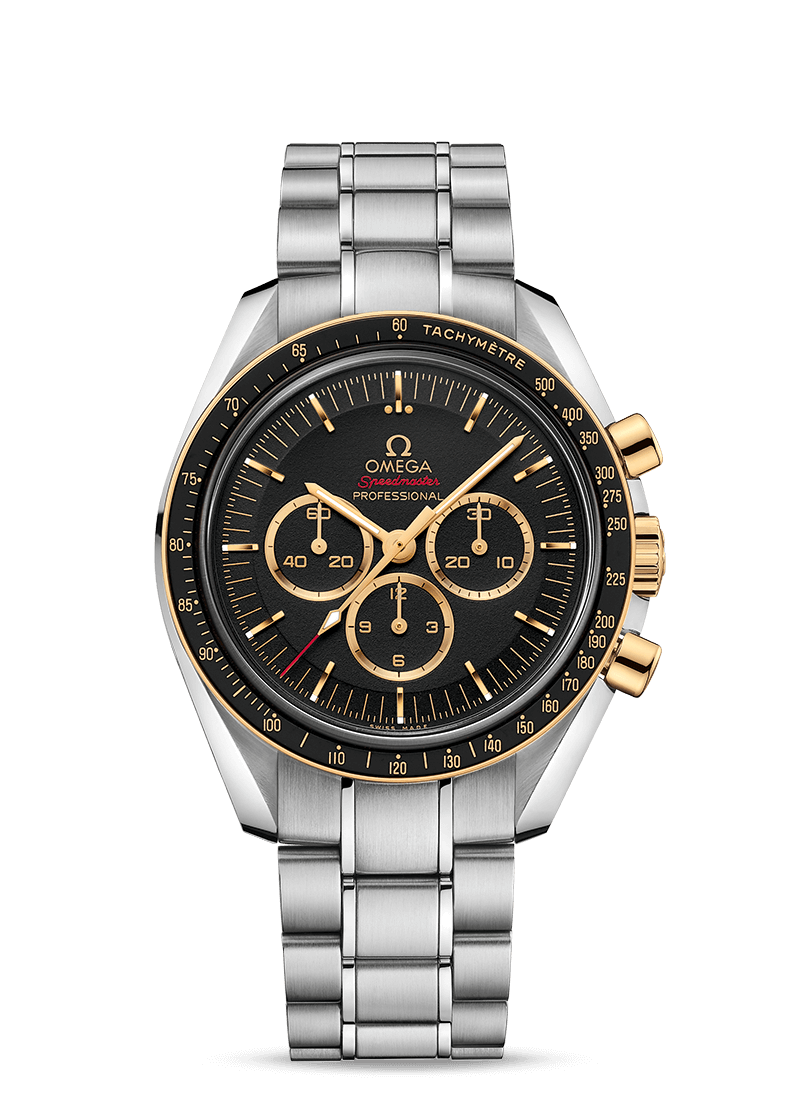 Omega 522.20.42.30.01.002 : Speedmaster Professional Moonwatch Stainless Steel / Yellow Gold / Black / Tokyo Olympics / Set