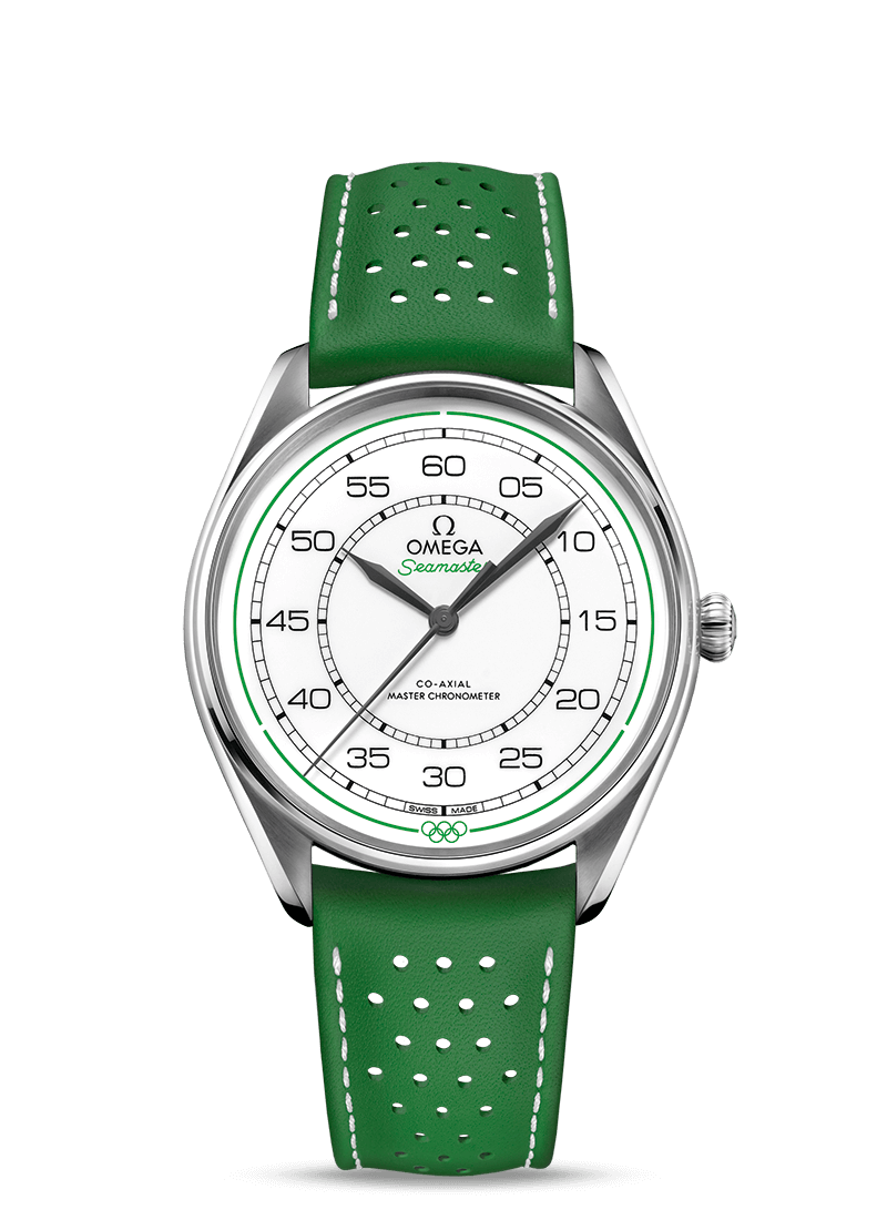 Omega 522.32.40.20.04.005 : Seamaster Master Co-Axial 39.5 Olympic Timekeeper Stainless Steel / White / Green