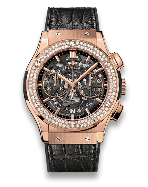 Hublot 525.OX.0180.LR.1104 : Classic Fusion 45 Aerofusion Chronograph King Gold / Diamond / Alligator