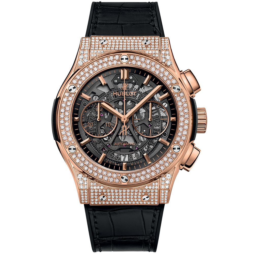 Hublot 525.OX.0180.LR.1704 : Classic Fusion 45 Aerofusion Chronograph King Gold Pavé