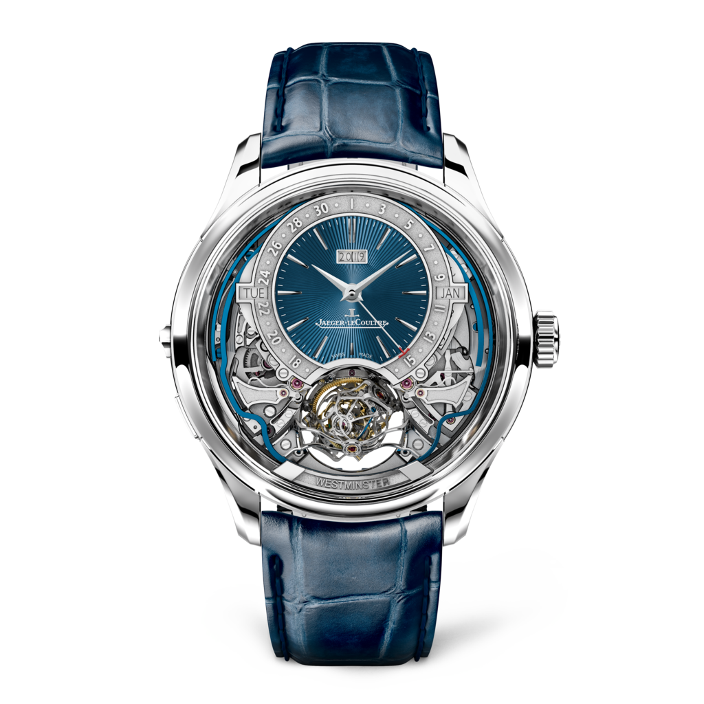 Jaeger-LeCoultre 52534E1 : Master Grande Tradition Gyrotourbillon Westminster Perpetual White Gold / Blue