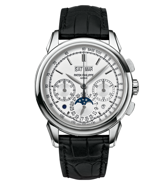 Patek Philippe 5270G-013 : Perpetual Calendar Chronograph 5270 White Gold / Tachymeter Double Chin