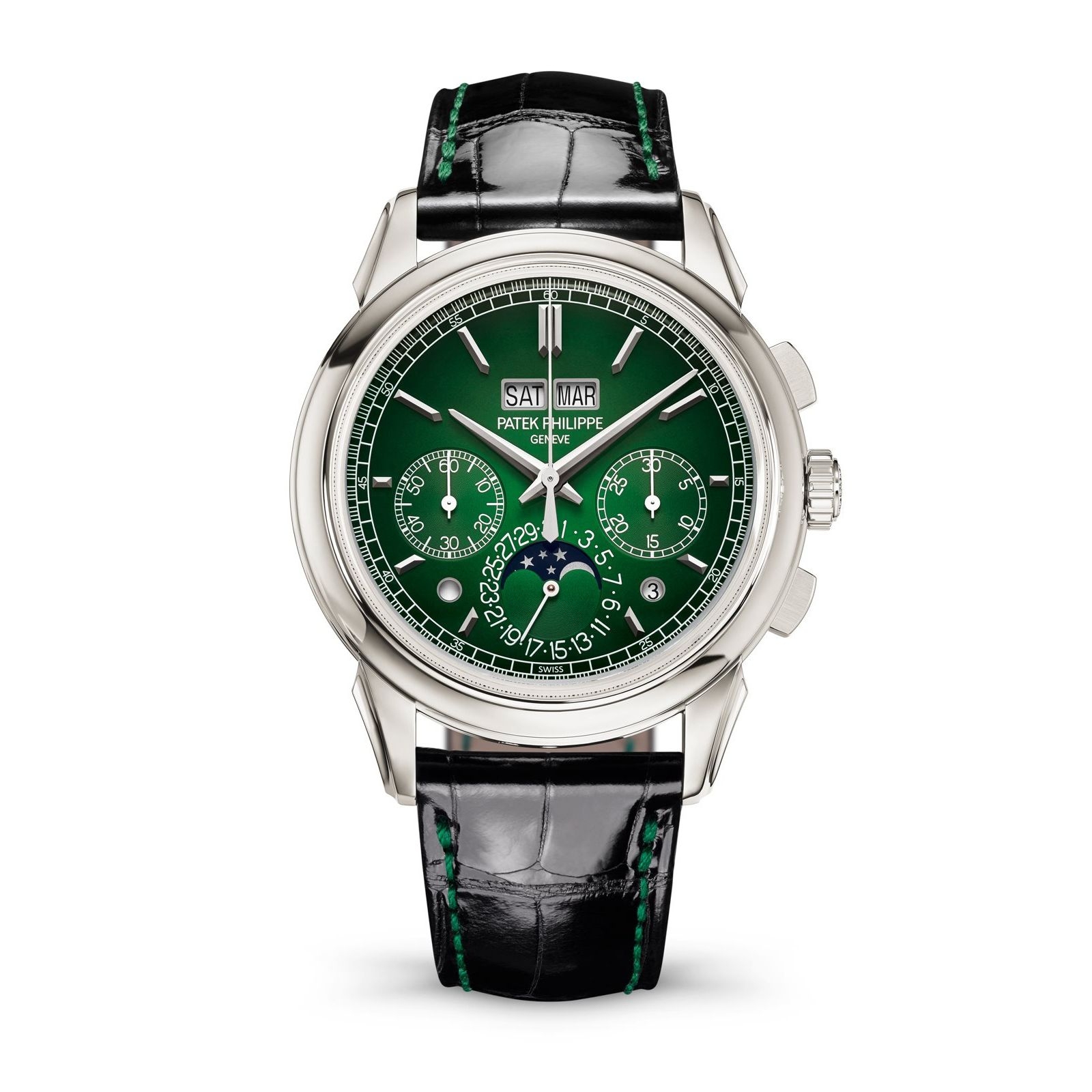 Patek Philippe 5270P-014 : Perpetual Calendar Chronograph 5270 Platinum / Green