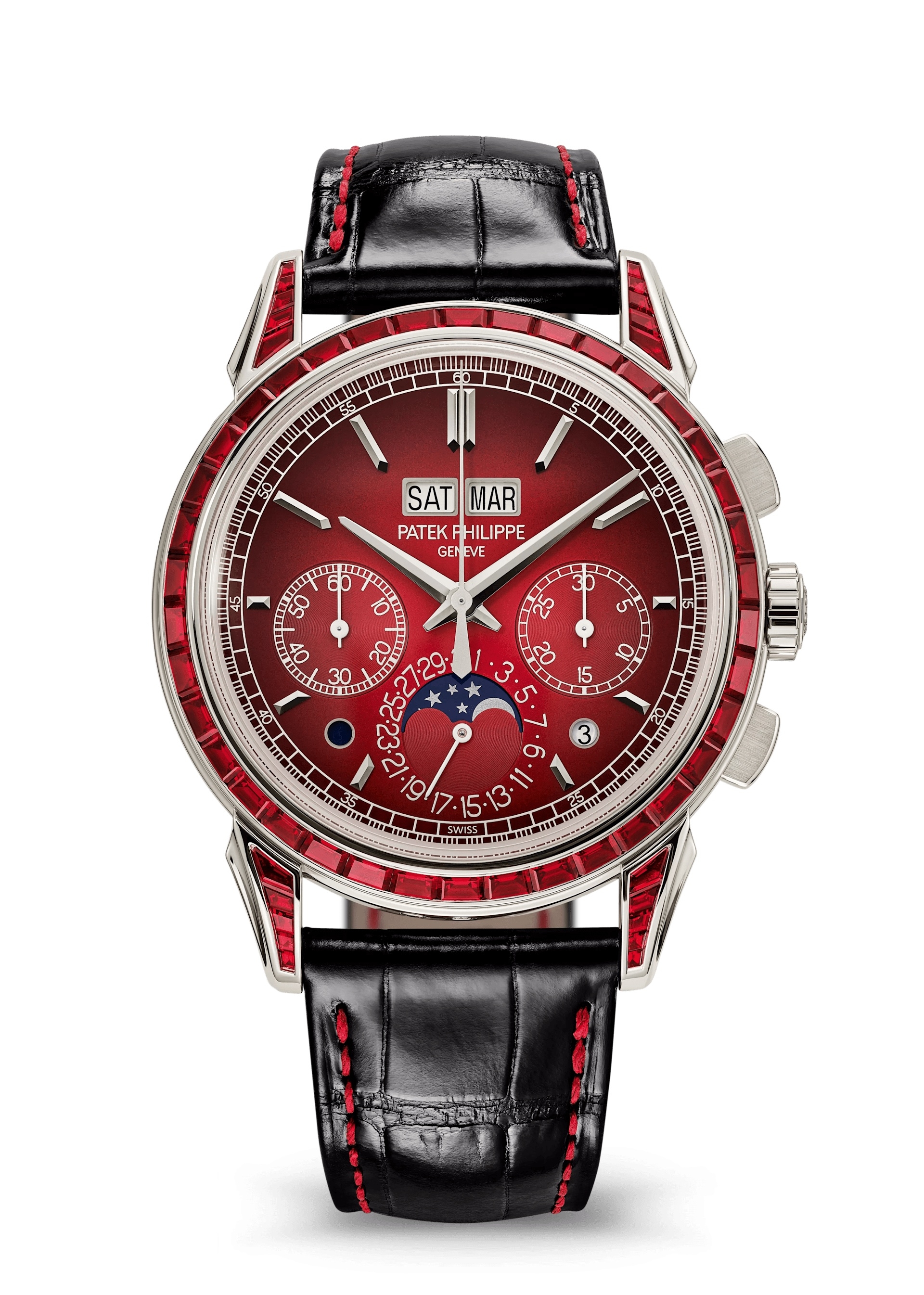 Patek Philippe 5271/12P-010 : Perpetual Calendar Chronograph 5271 Platinum - Ruby / Red