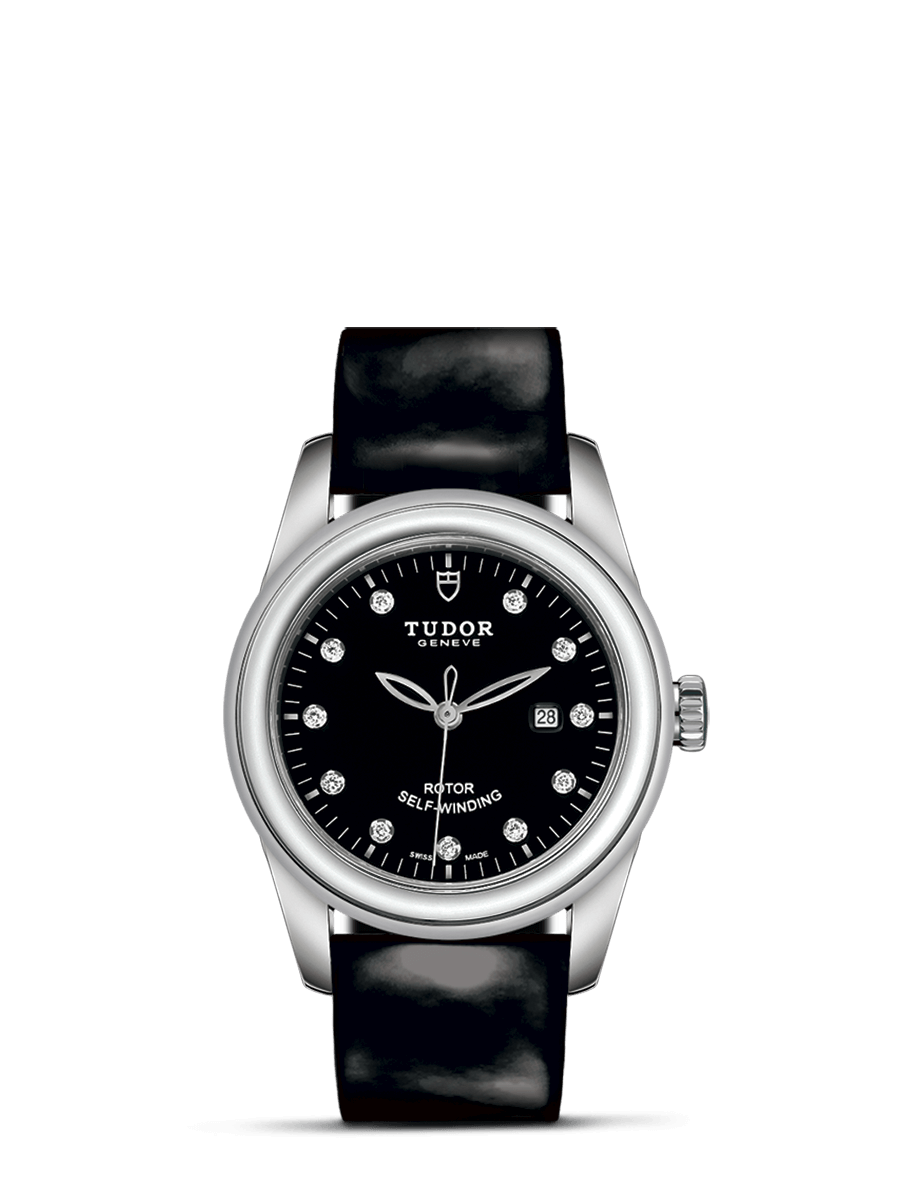 Tudor 53000-0045 : Glamour Date 31 Stainless Steel / Black-Diamond / Strap