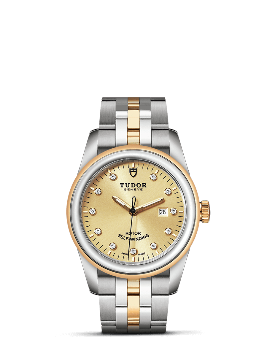 Tudor 53003-0006 : Glamour Date 31 Stainless Steel / Yellow Gold / Champagne-Diamond / Bracelet
