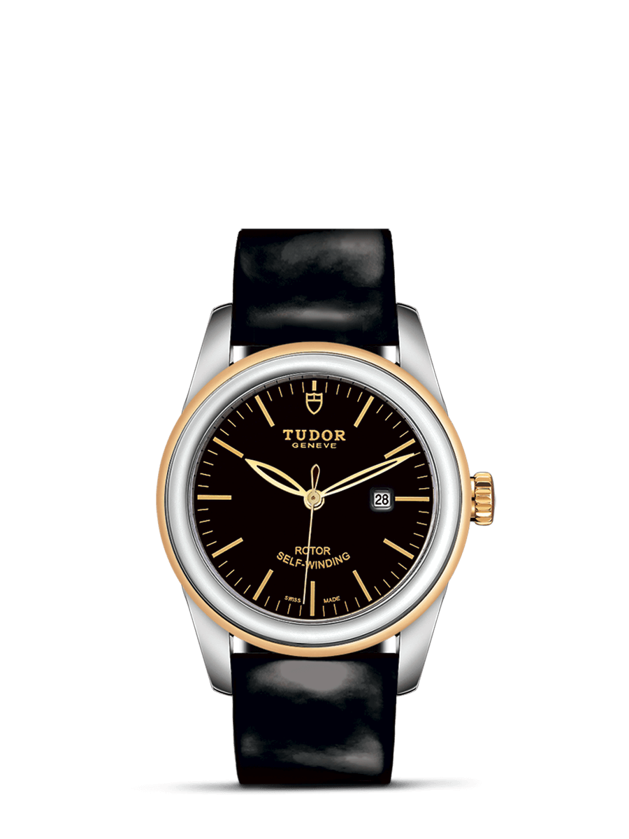 Tudor 53003-0011 : Glamour Date 31 Stainless Steel / Yellow Gold / Black / Strap