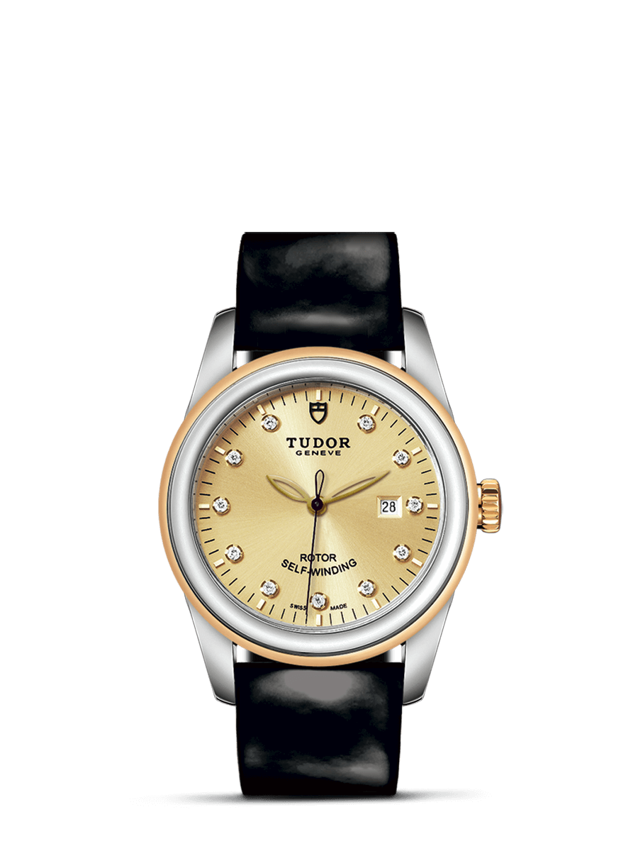 Tudor 53003-0041 : Glamour Date 31 Stainless Steel / Yellow Gold / Champagne-Diamond / Strap