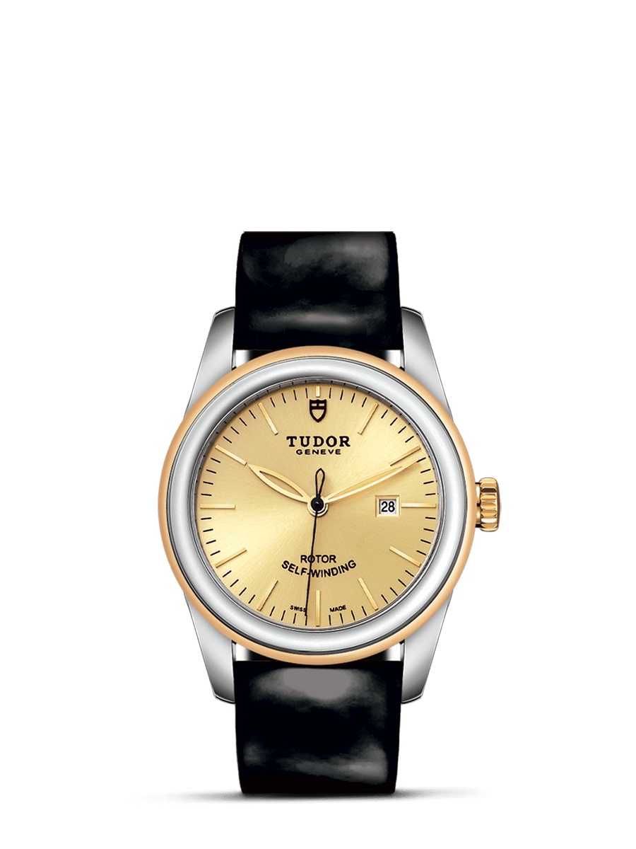 Tudor 53003-0047 : Glamour Date 31 Stainless Steel / Yellow Gold / Champagne / Strap