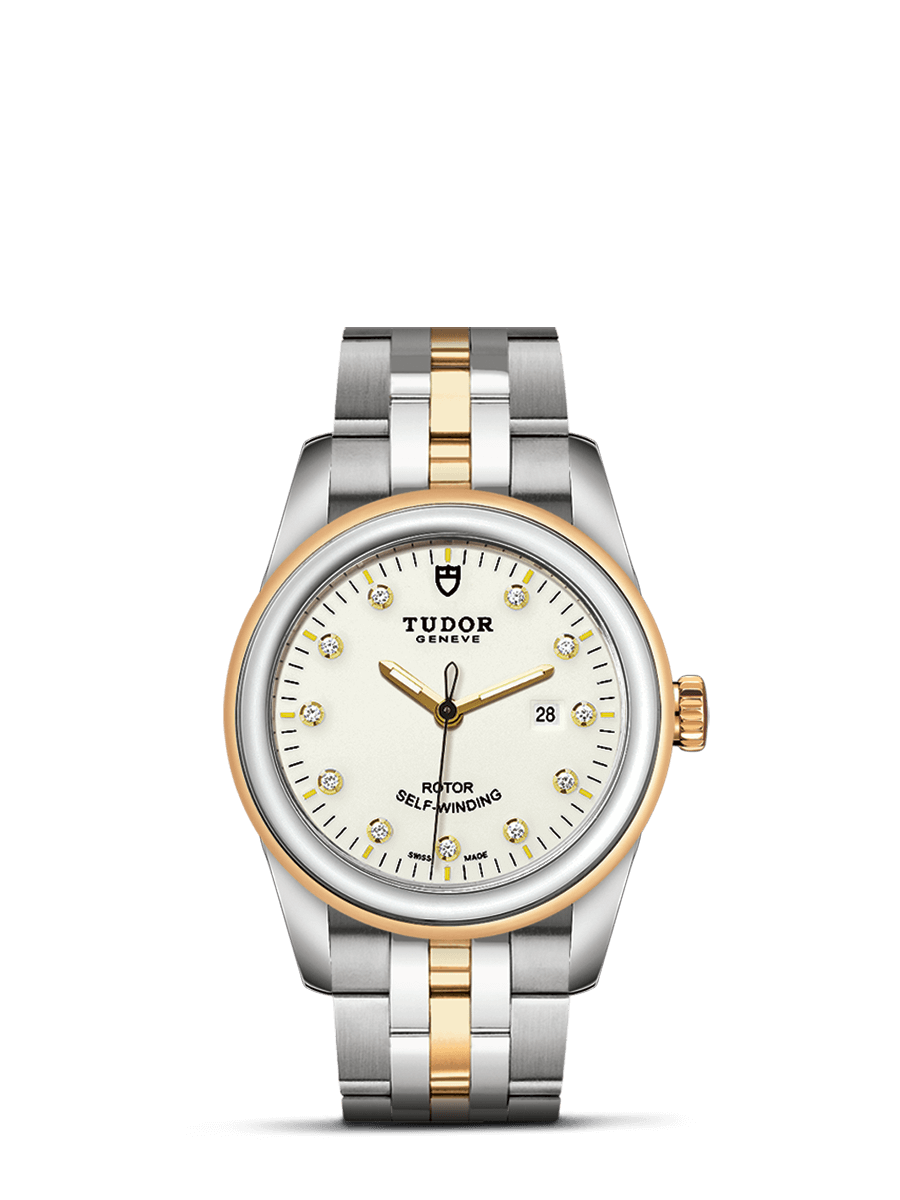Tudor 53003-0066 : Glamour Date 31 Stainless Steel / Yellow Gold / Opaline-Diamond / Bracelet