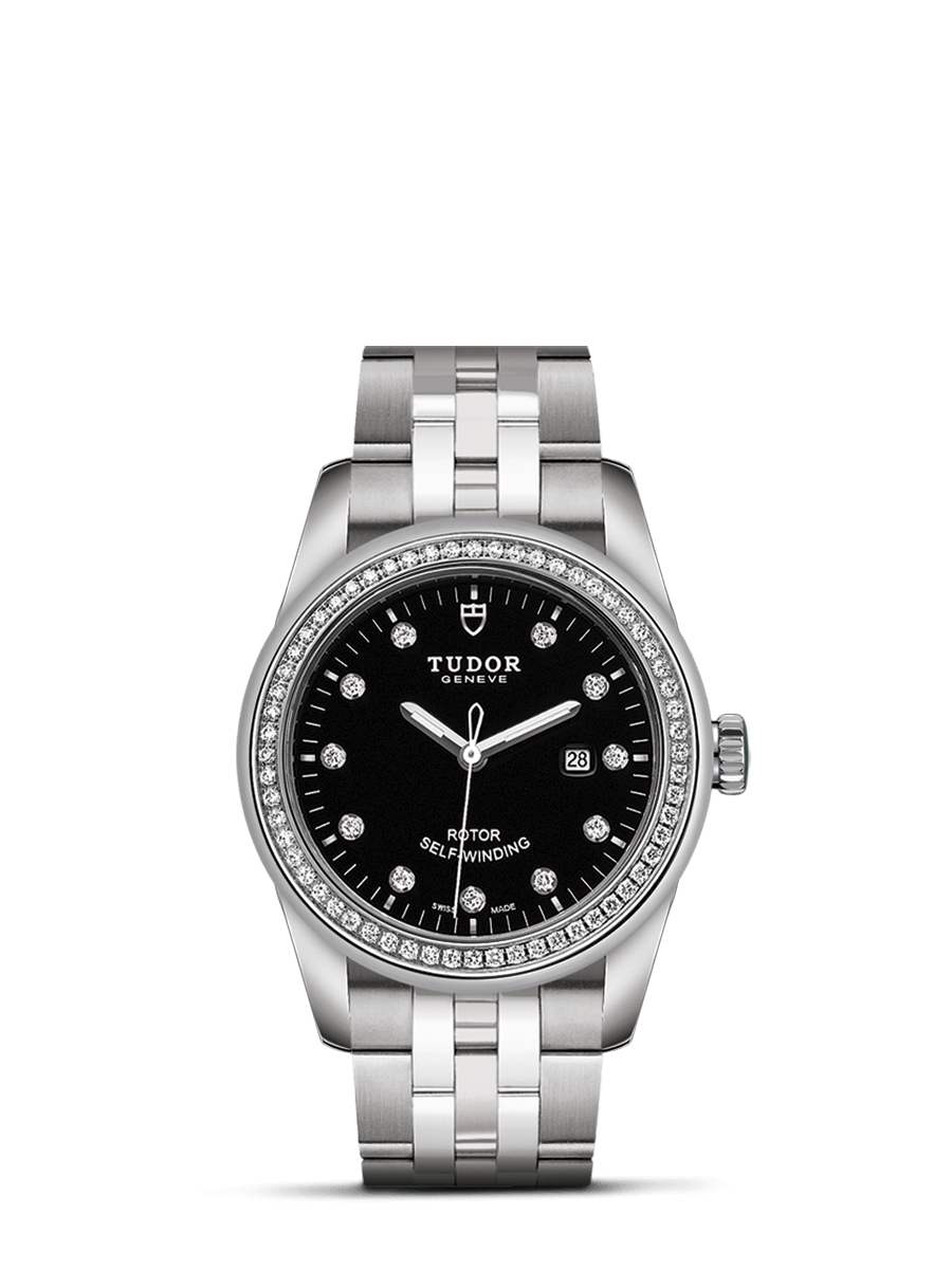 Tudor 53020-0007 : Glamour Date 31 Stainless Steel / Diamond / Black-Diamond / Bracelet