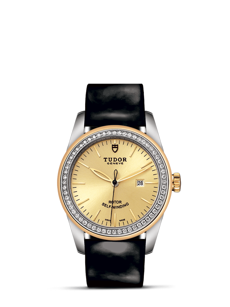 Tudor 53023-0044 : Glamour Date 31 Stainless Steel / Yellow Gold / Diamond / Champagne/ Strap