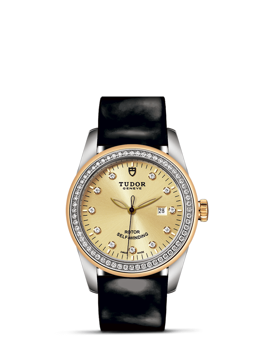 Tudor 53023-0045 : Glamour Date 31 Stainless Steel / Yellow Gold / Diamond / Champagne-Diamond / Strap