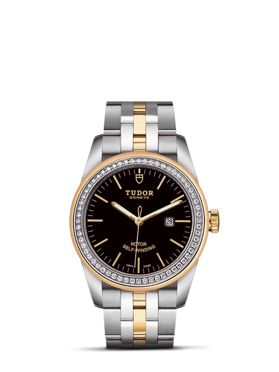 Tudor 53023-0064 : Glamour Date 31 Stainless Steel / Yellow Gold / Diamond / Black / Bracelet