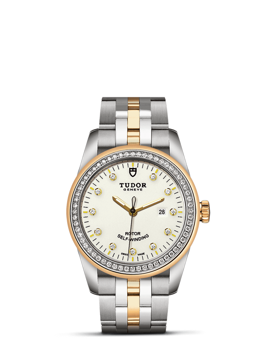 Tudor 53023-0066 : Glamour Date 31 Stainless Steel / Yellow Gold / Diamond / Opaline-Diamond / Bracelet