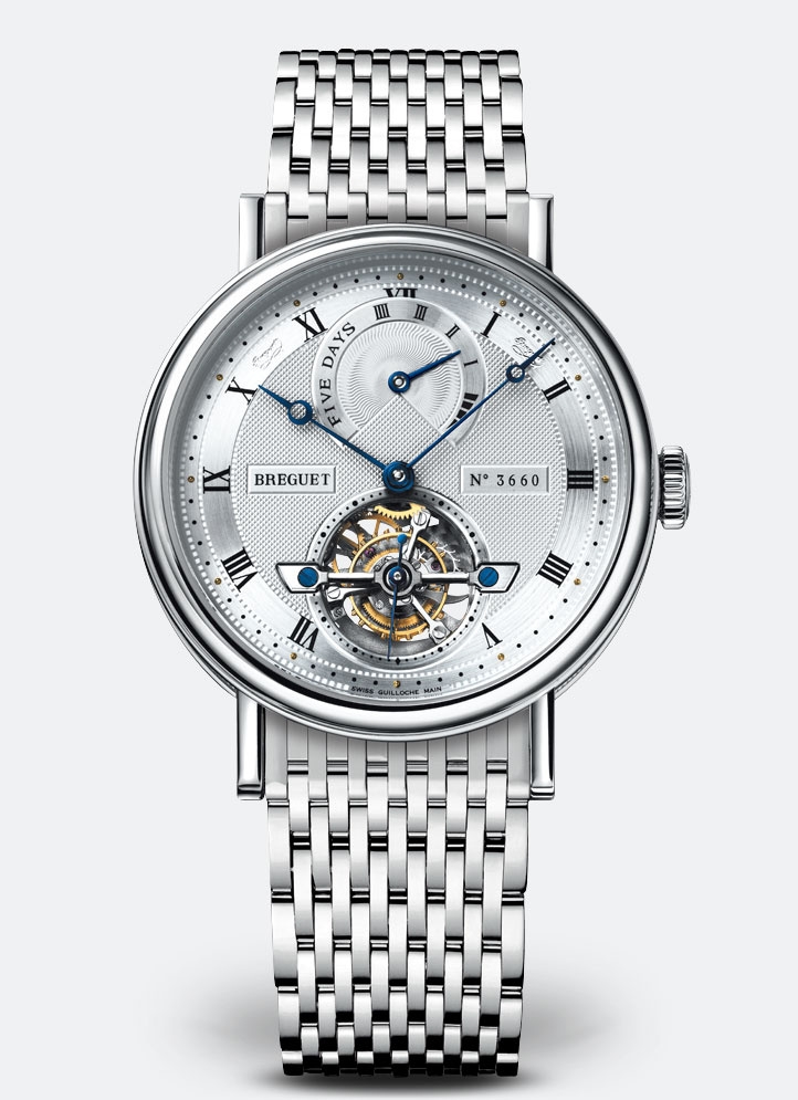 Breguet 5317PT/12/PV0 : Tourbillon Five Days Platinum / Silver / Bracelet