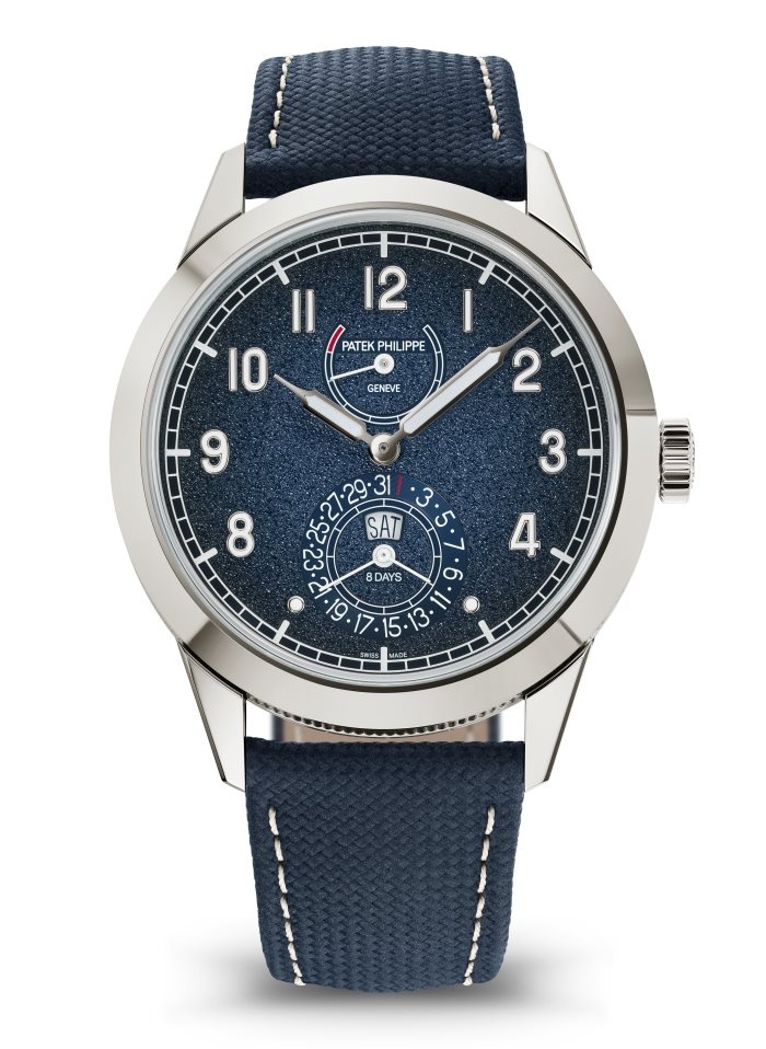 Patek Philippe 5328G-001 : Calatrava 8-Day White Gold / Blue