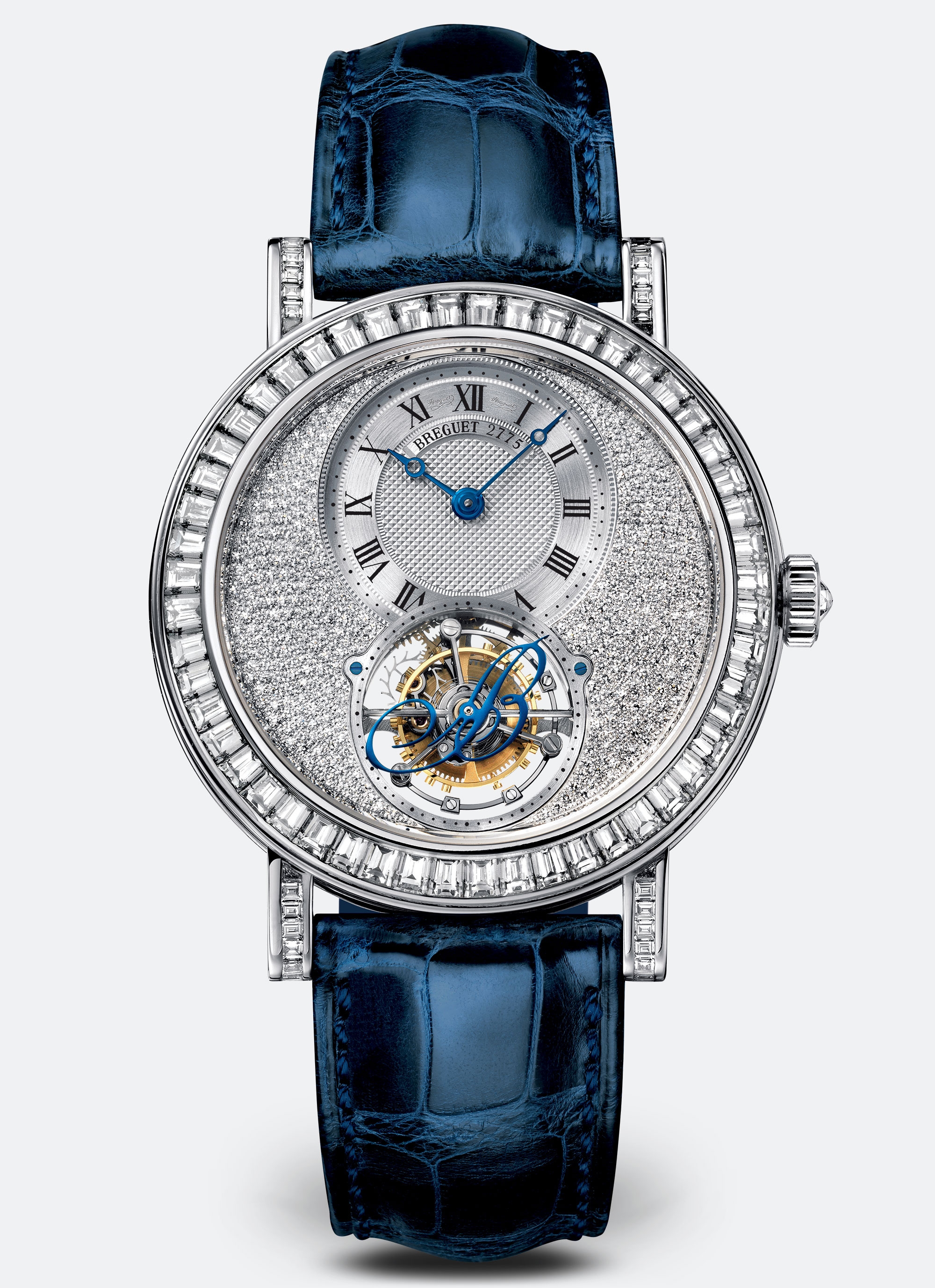 Breguet 5359BB/6B/9V6/DD0D : Tourbillon White Gold - Baguette / Silver