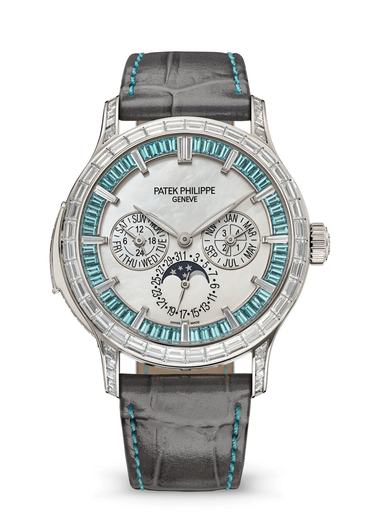 Patek Philippe 5374/400P-001 : Minute Repeater Perpetual Calendar Haute Joaillerie 5374 Platinum / Paraíba Tourmalin