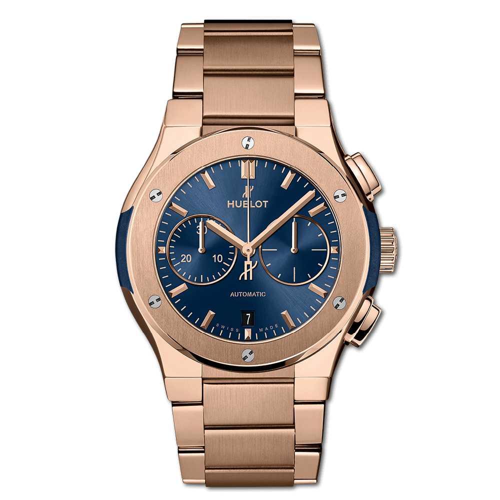 Hublot 540.OX.7180.OX : Classic Fusion 42 Chronograph King Gold / Blue / Bracelet