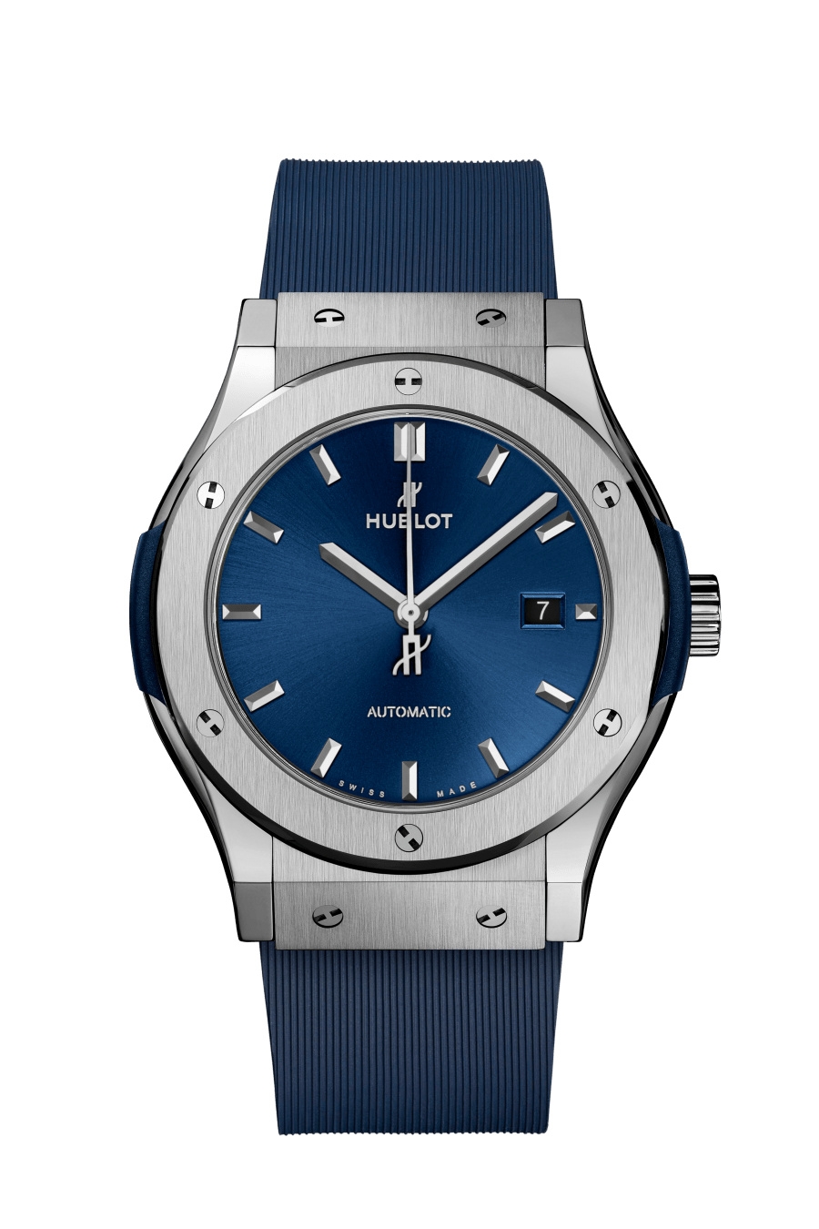 Hublot 542.NX.7170.RX : Classic Fusion 42 Titanium / Blue / Rubber