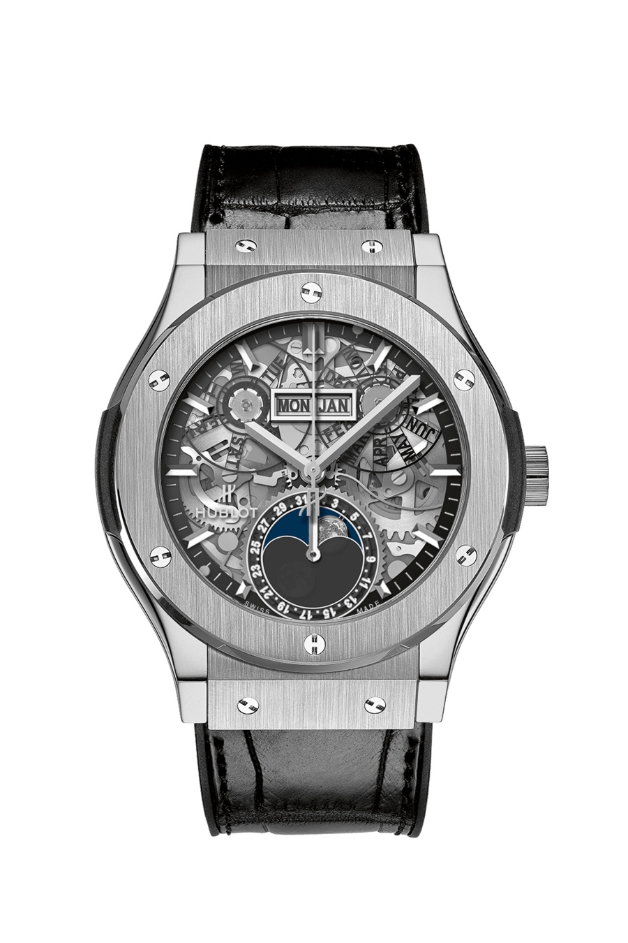 Hublot 547.NX.0170.LR : Classic Fusion Aerofusion Moonphase Titanium / Alligator