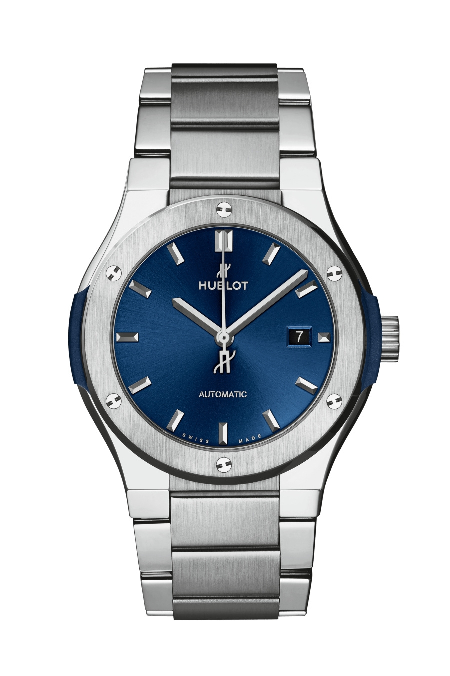Hublot 548.NX.7170.NX : Classic Fusion 42 Titanium / Blue / Bracelet