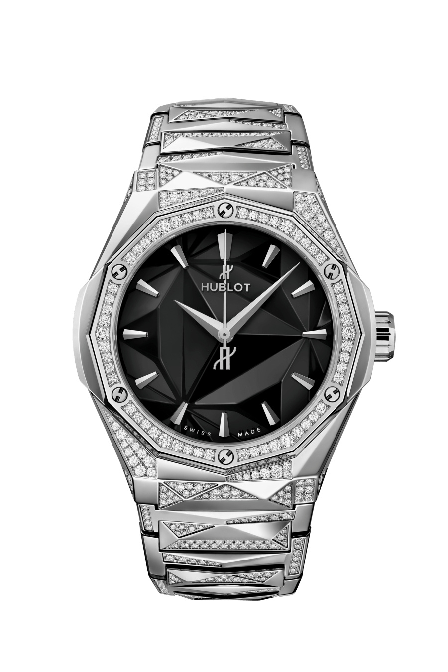 Hublot 550.NS.1800.NS.3804.ORL22 : Classic Fusion Orlinski 40 Titanium - Alternative Pavé / Black / Bracelet