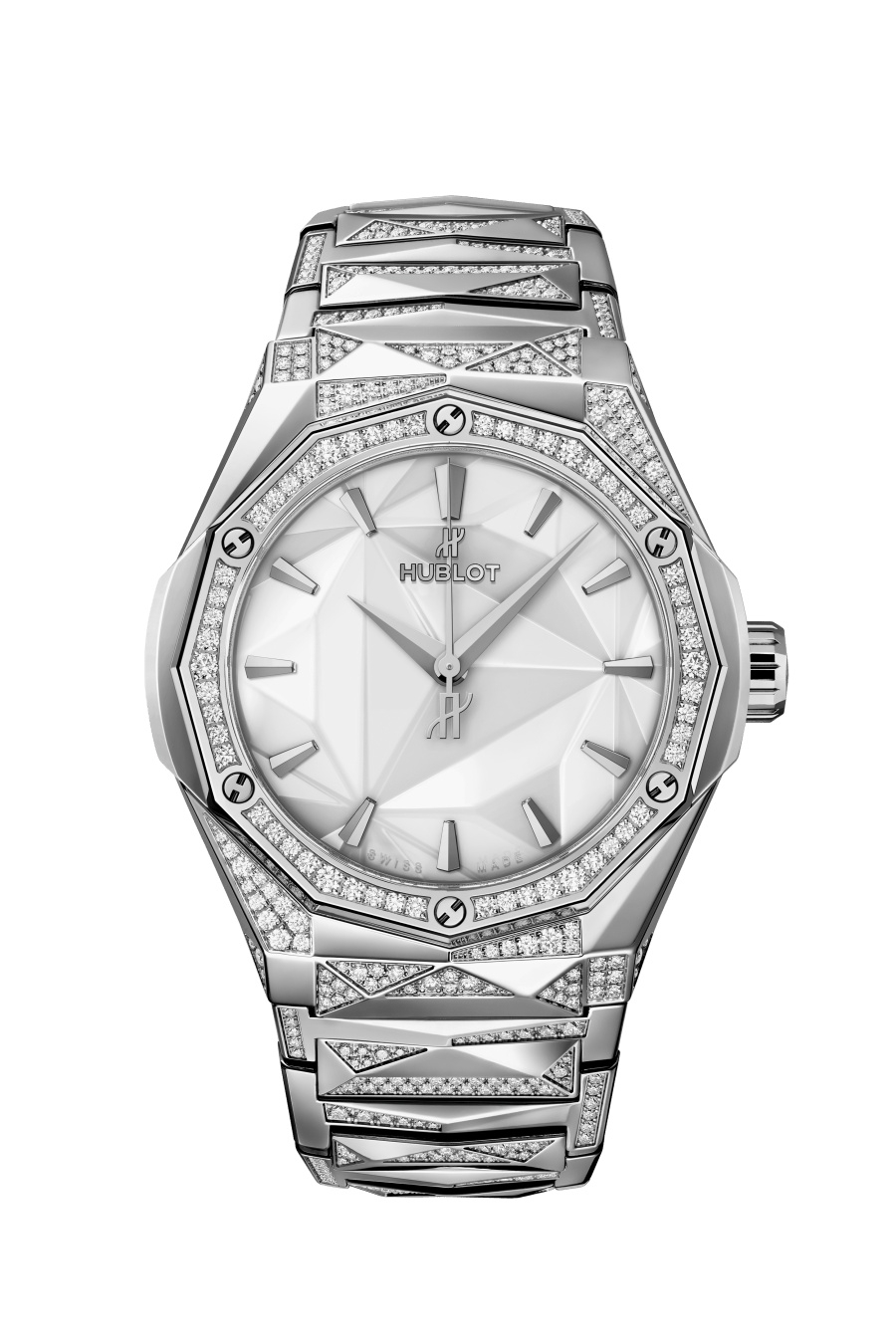 Hublot 550.NS.2200.NS.3804.ORL22 : Classic Fusion Orlinski 40 Titanium - Alternative Pavé / White / Bracelet