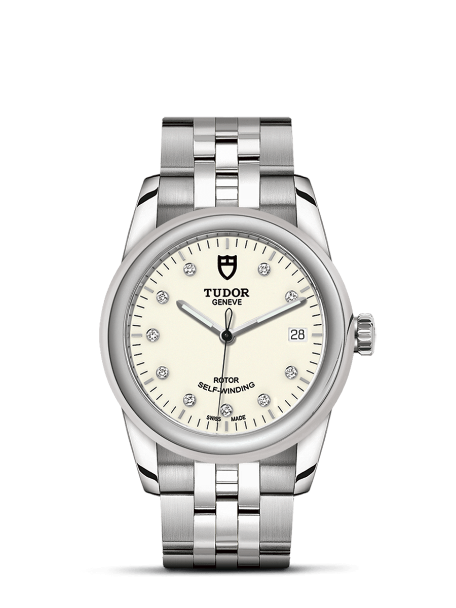 Tudor 55000-0104 : Glamour Date 36 Stainless Steel / Opaline-Diamond / Bracelet