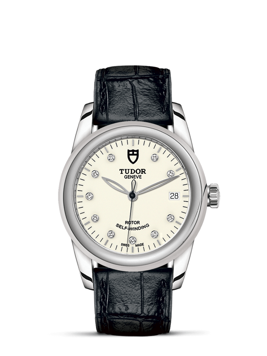 Tudor 55000-0116 : Glamour Date 36 Stainless Steel / Opaline-Diamond / Strap