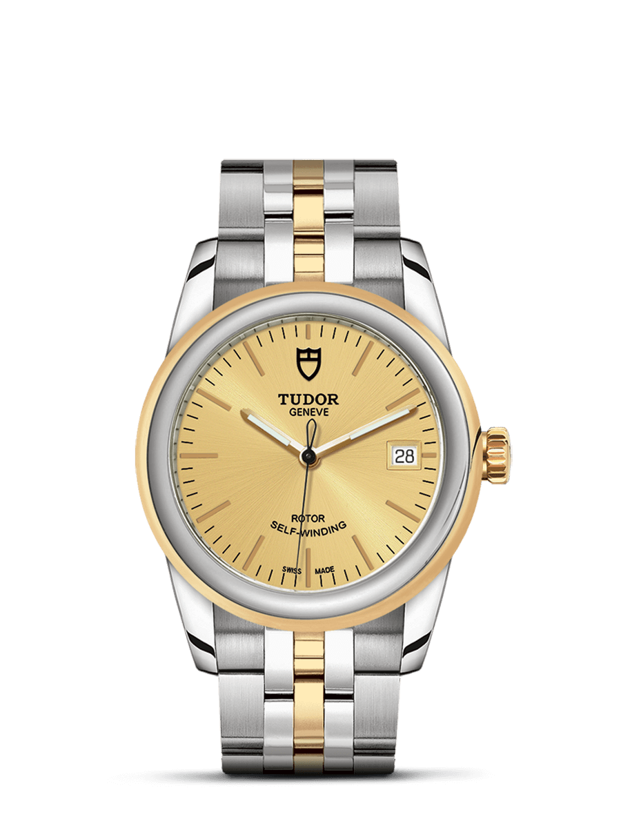 Tudor 55003-0005 : Glamour Date 36 Stainless Steel / Yellow Gold / Champagne / Bracelet